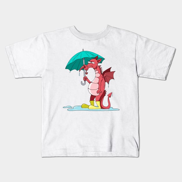Wacky Welsh Weather Kids T-Shirt by Skarmaiden